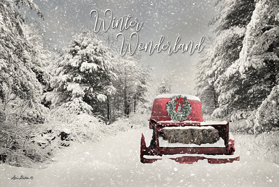Lori Deiter LD1613 - LD1613 - Winter Wonderland   - 18x12 Winter Wonderland, Winter, Snow, Truck, Wreath, Road, Holidays, Christmas from Penny Lane