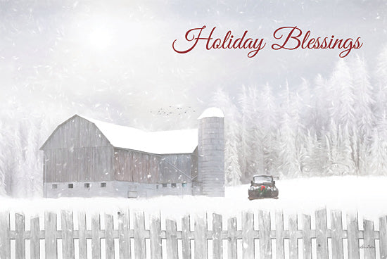 Lori Deiter LD1859 - LD1859 - Holiday Blessings with Truck - 18x12 Holidays, Christmas, Farm, Barn, Winter, Truck, Photography from Penny Lane