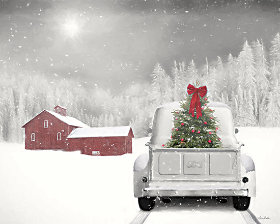 Lori Deiter LD2027 - LD2027 - You Can Plan on Me White Truck - 16x12 Truck, White Truck, Christmas Tree, Holidays, Christmas, Farm, Barn, Winter from Penny Lane