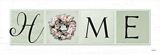 Lori Deiter LD2254A - LD2254A - Sageblush Home - 36x12 Home, Flowers, Wreath, Block Letters, Family, Green & White, Signs from Penny Lane