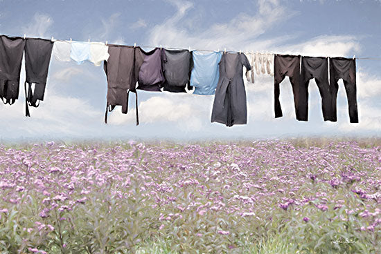 Lori Deiter LD2390 - LD2390 - Laundry Day - 18x12 Laundry, Amish Clothes, Laundry Room, Wildflowers, Filed, Whimsical from Penny Lane