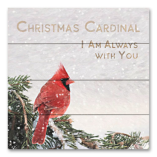 Lori Deiter LD2786PAL - LD2786PAL - Christmas Cardinal - 12x12 Christmas Cardinals, Cardinal, Birds, Pine Tree, Christmas, Holidays, Winter, Typography, Signs, Bereavement from Penny Lane