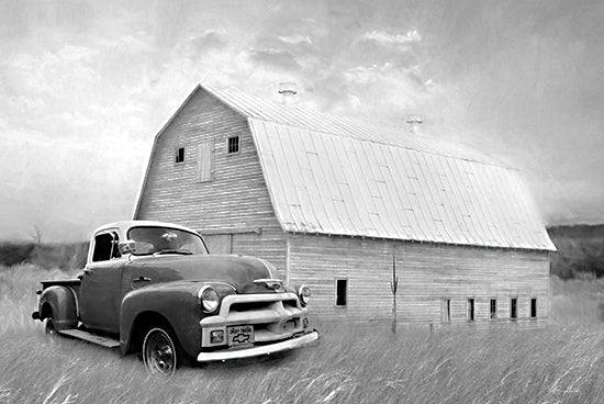 Lori Deiter LD2998 - LD2998 - Dreaming of the Old Days   - 18x12 Photography, Barn, Farm, Car, Vintage, Black & White, Field, Masculine from Penny Lane