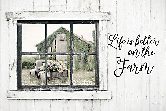 Lori Deiter LD3121 - LD3121 - Life is Better on the Farm - 18x12 Inspirational, Life is Better on the Farm, Typography, Signs, Textual Art, Window, Photography, Truck, Flower Truck, Farm, Barn, Farmhouse/Country from Penny Lane