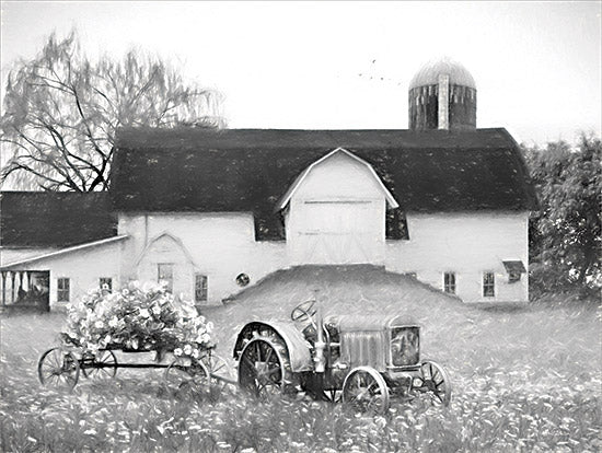 Lori Deiter LD3127 - LD3127 - Big Country Barn - 16x12 Photography, Barn, White Barn, Farm, Wildflowers, Tractor, Flower Wagon, Black & White, Farmhouse/Country from Penny Lane