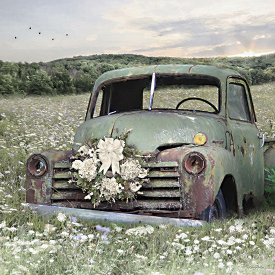 Lori Deiter LD3264 - LD3264 - Charming Country Truck - 12x12 Truck, Green Truck, Wildflowers, Vintage Truck, Photography, Wreath, Flowers, Landscape from Penny Lane