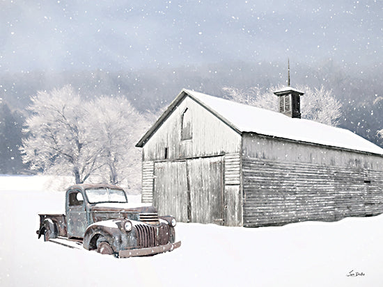 Lori Deiter LD3347 - LD3347 - Whites and Blues of Winter - 16x12 Winter, Barn, Farm, White Barn, Truck, Blue Truck, Photography, Trees, Snow, Landscape from Penny Lane