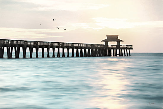 Lori Deiter LD3427 - LD3427 - Pier Silhouette - 18x12 Photography, Landscape, Ocean, Pier, Posts, Silhouette, Birds, Coastal from Penny Lane