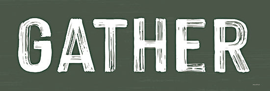 lettered & lined LET1003 - LET1003 - Gather - 18x6 Fall, Gather, Typography, Signs, Textual Art, Green & White, Farmhouse/Country from Penny Lane