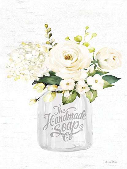 lettered & lined LET133 - LET133 - Bathroom Flower Jar - 12x16 Flowers, White Flowers, Bouquet, Soap, Bath, Bathroom, Country, Decorative, Signs from Penny Lane
