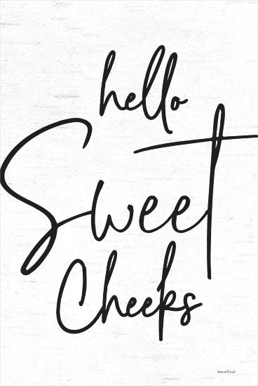 lettered & lined LET145 - LET145 - Hello Sweet Cheeks - 12x16 Hello Sweet Cheeks, Calligraphy, Bath, Bathroom, Signs from Penny Lane