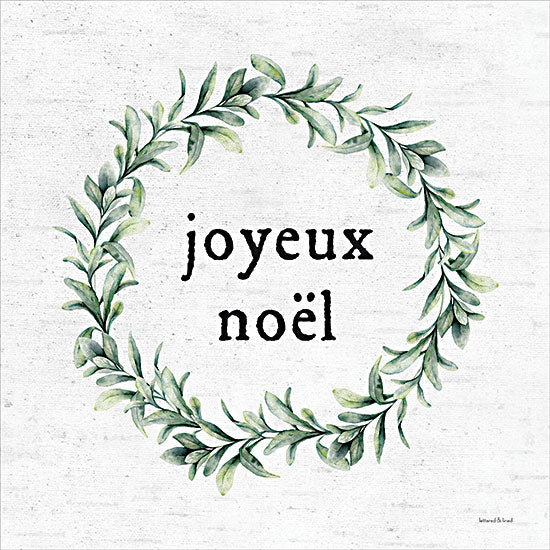 lettered & lined LET180 - LET180 - Joyeux Noel - 12x12 Joyeux, Noel, Wreath, Christmas, Holidays, Greenery, Signs from Penny Lane