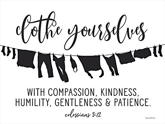lettered & lined LET231 - LET231 - Clothe Yourselves - 16x12 Clothe Yourselves, Bible Verse, Colossians, Black & White, Clothesline, Signs from Penny Lane