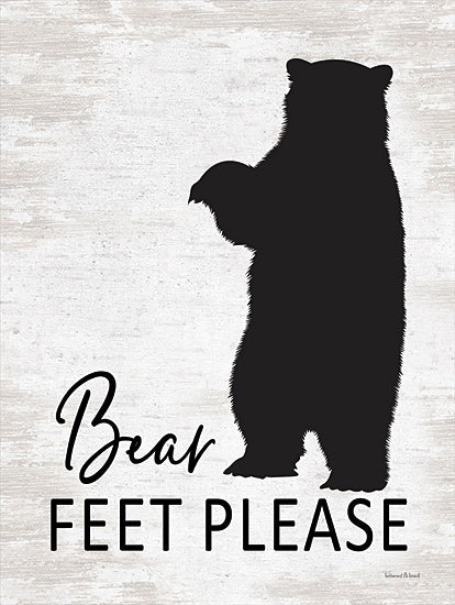 lettered & lined LET290 - LET290 - Bear Feet Please - 12x16 Bear, Bath, Bathroom, Bear Feet Please, Humorous, Lodge, Typography, Signs from Penny Lane