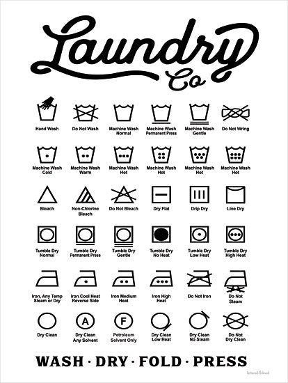 lettered & lined LET302 - LET302 - Laundry Co. - 12x16 Laundry, Laundry Room, Laundry Icons, Laundry Symbols, Laundry Rules, Laundry Poster, Signs, Typography from Penny Lane