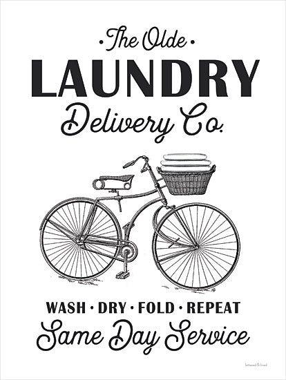 lettered & lined LET307 - LET307 - Laundry Delivery Co. - 12x16 Laundry Delivery Company, Vintage, Laundry, Laundry Room, Delivery Service, Bicycle, Bike, Typography, Signs from Penny Lane