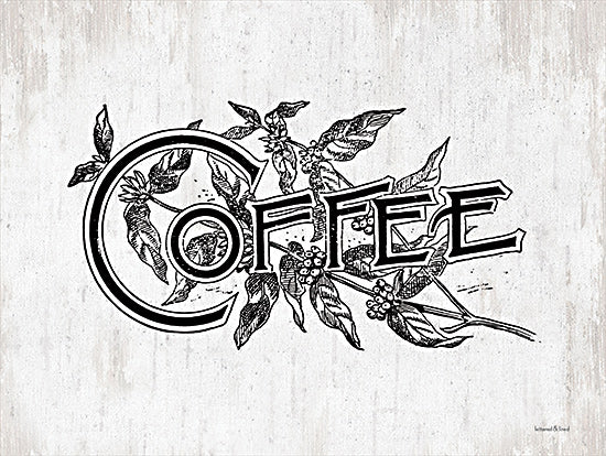 lettered & lined LET309 - LET309 - Coffee - 16x12  Coffee, Coffee Bean Plant, Black & White, Vintage, Kitchen, Signs from Penny Lane