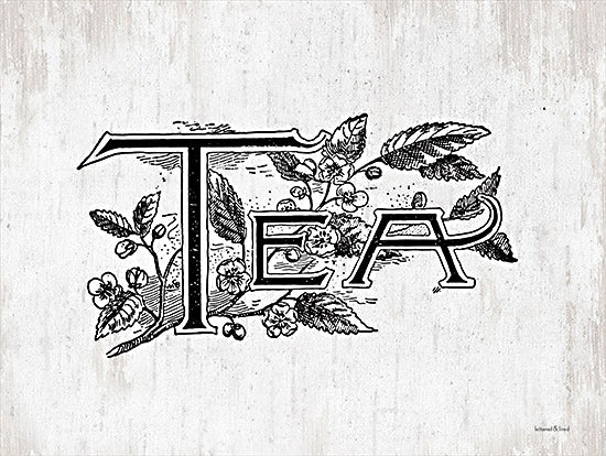 lettered & lined LET310 - LET310 - Tea - 16x12  Tea, Tea Leaves, Black & White, Vintage, Kitchen, Signs from Penny Lane