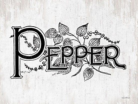 lettered & lined LET312 - LET312 - Pepper - 16x12  Pepper, Kitchen, Typography, Pepper Leaves, Sketch, Signs from Penny Lane