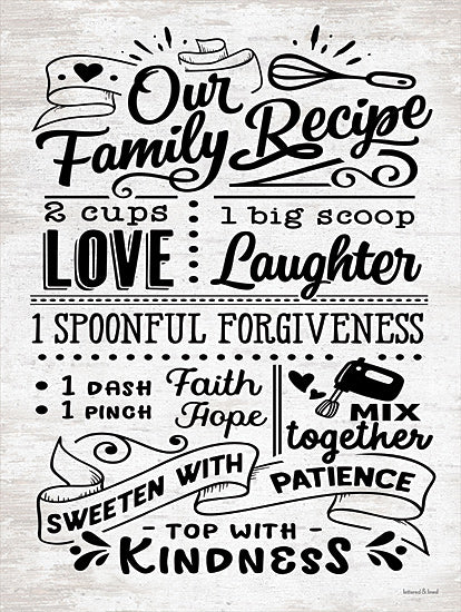 lettered & lined LET330 - LET330 - Our Family Recipe - 12x16 Our Family Recipe, Love, Family, Kitchen, Typography, Signs from Penny Lane