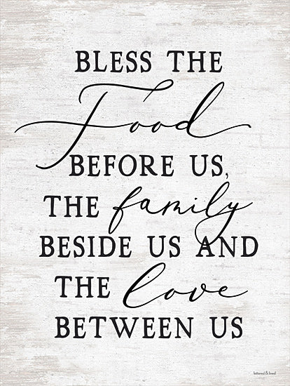 lettered & lined LET334 - LET334 - Bless the Food Before Us - 12x16 Bless the Food Before Us, Prayer, Kitchen, Family, Home, Typography, Signs from Penny Lane