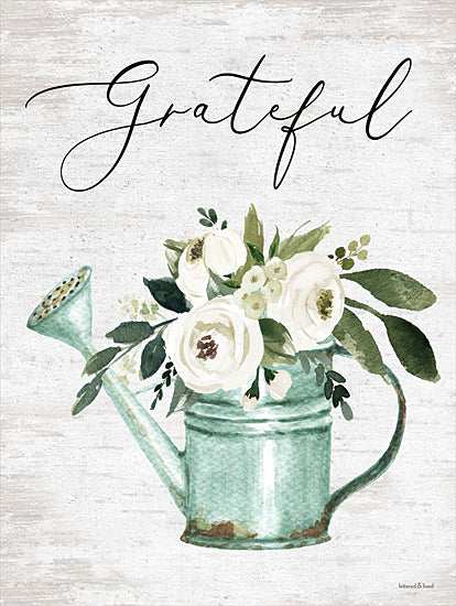 lettered & lined LET342 - LET342 - Grateful - 12x16 Grateful, Flowers, White Flowers, Country, Farmhouse, Watering Can, Garden, Signs from Penny Lane