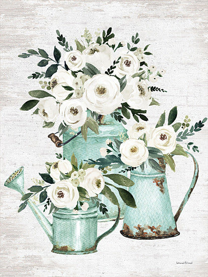 lettered & lined LET344 - LET344 - Charming Flowers - 12x16 Flowers, White Flowers, Still Life, Watering Can, Pitcher, Farmhouse, Garden, Country from Penny Lane