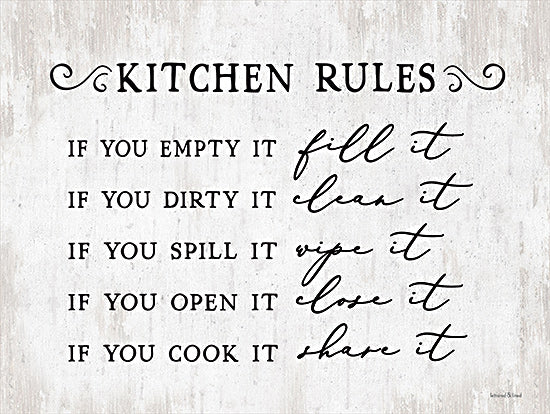lettered & lined LET352 - LET352 - Kitchen Rules - 16x12 Kitchen Rules, Kitchen, Typography, Rules, Signs from Penny Lane