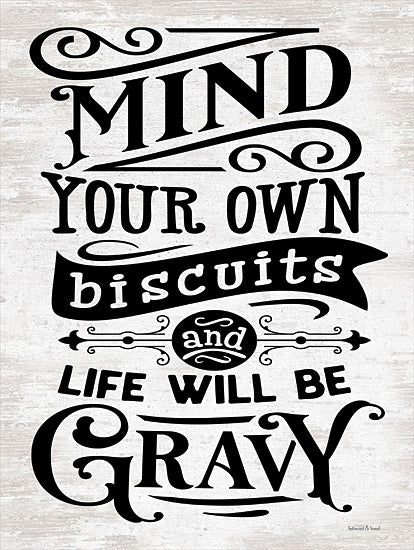 lettered & lined LET357 - LET357 - Mind Your Own Biscuits - 12x16 Mind Your Own Business, Humorous, Kitchen, Typography, Signs from Penny Lane