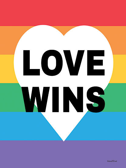 lettered & lined LET382 - LET382 - Rainbow Love Wins - 12x16 Love Wins, Pride, Rainbow, Heart, Tween, Signs from Penny Lane