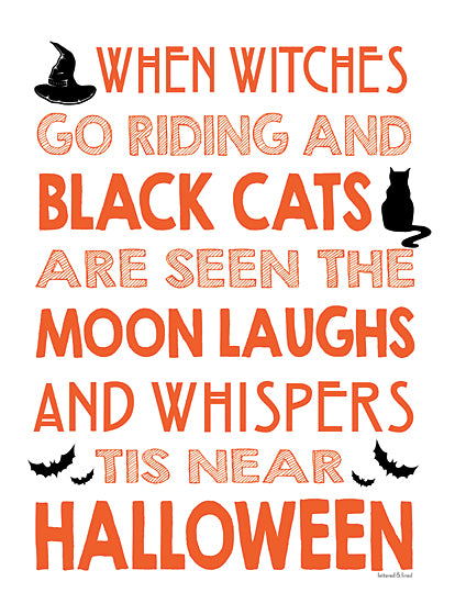 lettered & lined LET456 - LET456 - When Witches Go Riding - 12x16 When Witches Go Riding, Black Cats, Moon, Halloween, Halloween Icons, Typography, Signs from Penny Lane