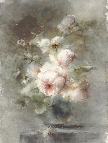lettered & lined LET492 - LET492 - Old World Rose Bouquet - 12x16 Abstract, Flowers, Roses, Pink Roses, Vase, Watercolor, Bouquet from Penny Lane