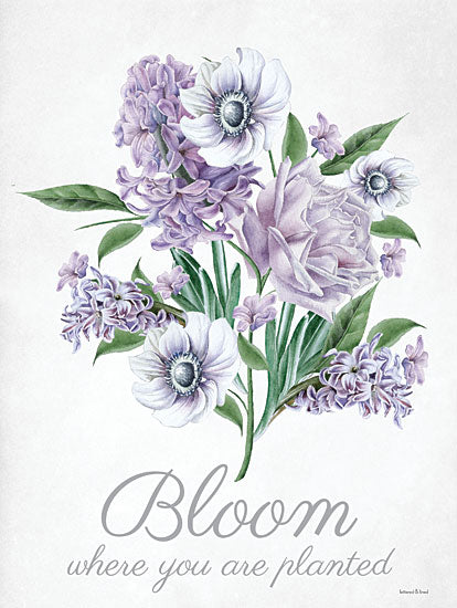 lettered & lined LET547 - LET547 - Bloom Where You are Planted - 12x16 Bloom Where You are Planted, Motivational, Purple Flowers, Typography, Signs from Penny Lane