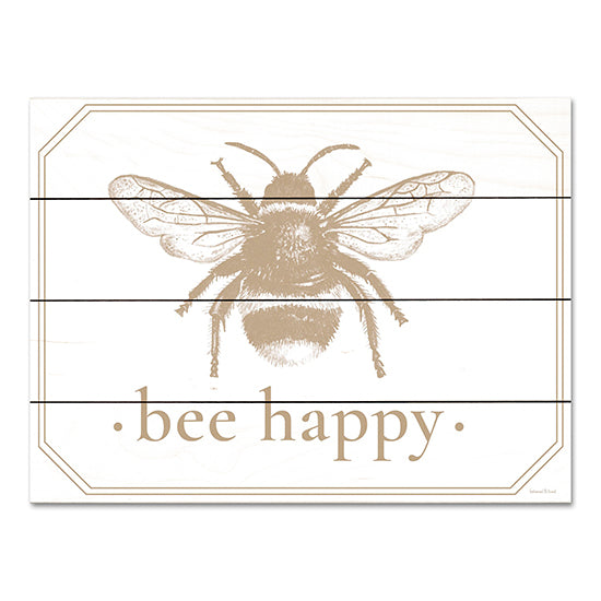lettered & lined LET575PAL - LET575PAL - Bee Happy - 16x12 Be Happy, Bees, Nature, Signs, Typography from Penny Lane