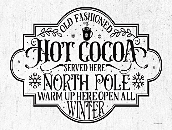 lettered & lined LET764 - LET764 - Hot Cocoa - 16x12 Christmas, Holidays, Old Fashioned Hot Cocoa, Kitchen, Typography, Signs, Black & White, Textual Art, Winter from Penny Lane