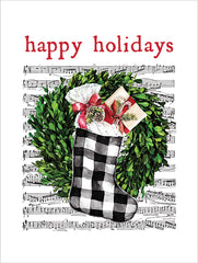 LET796 - Happy Holidays Stocking Wreath - 12x16