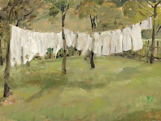 lettered & lined LET821 - LET821 - Laundry Day I - 16x12 Abstract, Laundry, Landscape, Clothes, White Clothes, Trees, Laundry Day, White, Green from Penny Lane