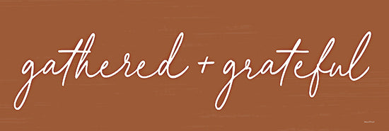 lettered & lined LET991 - LET991 - Gathered + Grateful - 18x6 Fall, Inspirational, Gathered + Grateful, Typography, Signs, Textual Art, Orange from Penny Lane