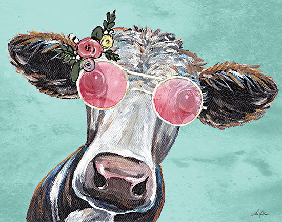 Lee Keller LK100 - LK100 - Rosey Eyes for You - 16x12 Cow, Pink Glasses, Whimsical from Penny Lane