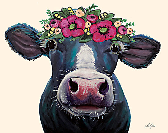 Lee Keller LK112 - LK112 - Clara Belle the Cow - 16x12 Cow, Farm Animal, Floral Crown, Whimsical from Penny Lane