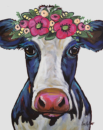 Lee Keller LK114 - LK114 - Georgia the Cow - 12x16 Cow, Farm Animal, Floral Crown, Whimsical from Penny Lane