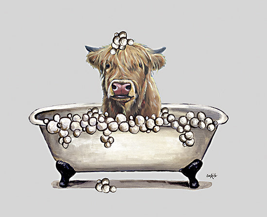 Lee Keller LK131 - LK131 - Farm Animal Bubble Bath III - 16x12 Cow, Highland Cow, Bath, Bathroom, Bathtub, Whimsical from Penny Lane