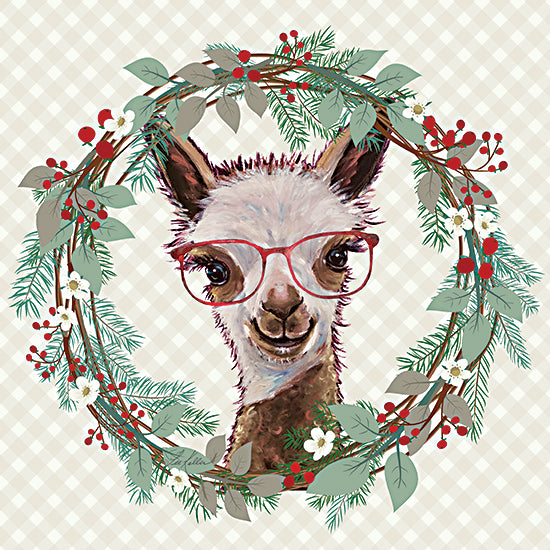 Lee Keller LK145 - LK145 - Christmas Alpaca Wreath - 12x12 Christmas, Holidays, Alpaca, Wreath, Greenery, Berries from Penny Lane