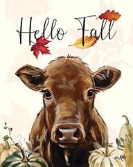 LK205 - Hello Fall Brown Cow - 12x16