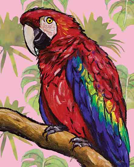 Lee Keller LK263 - LK263 - Tropical Macaw - 12x16 Tropical, Macaw, Palms, Greenery, Pink, Green from Penny Lane