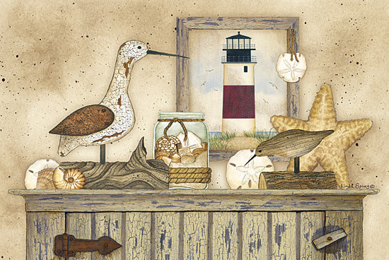 Linda Spivey LS1551A - Coastal Still Life I - Bird, Lighthouse, Still Life, Starfish, Shells from Penny Lane Publishing