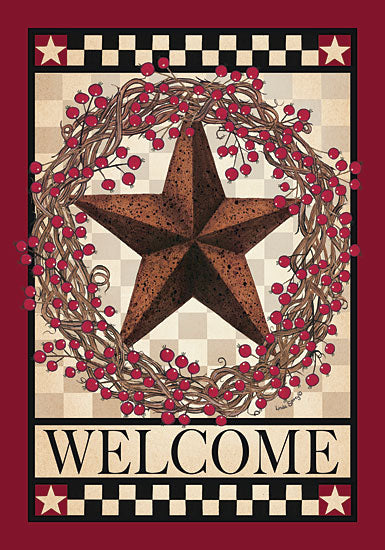 Linda Spivey LS1780 - LS1780 - Barn Star Berry Wreath - 12x16 Signs, Typography, Welcome, Berry Wreath, Checkerboard, Barn Star from Penny Lane