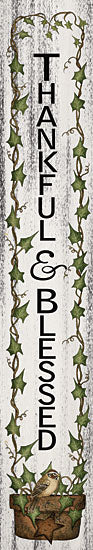 Linda Spivey LS1839 - LS1839 - Thankful & Blessed - 6x36 Thankful & Blessed, Ivy, Potted Plant, Rusty Star, Greenery, Signs from Penny Lane