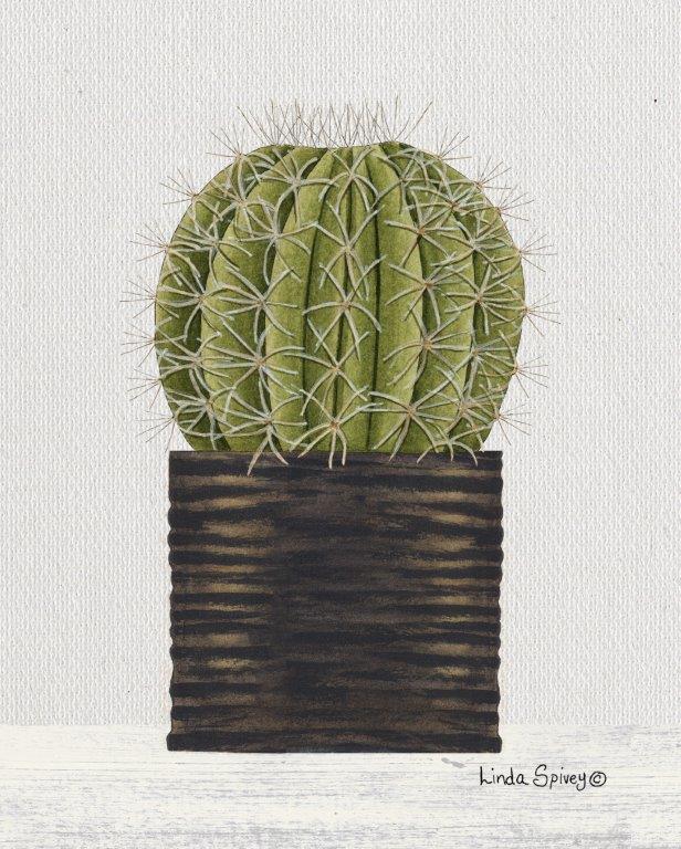 Linda Spivey LS1859 - LS1859 - Potted Cactus - 12x16 Potted Cactus, Cactus, Southwestern from Penny Lane