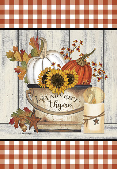 Linda Spivey LS1866 - LS1866 - Harvest Thyme - 12x18 Harvest, Pumpkins, Fall, Autumn, Still Life, Plaid, Leaves, Sunflowers, Bucket, Fall Icons from Penny Lane